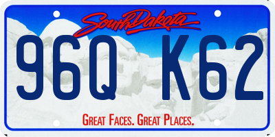 SD license plate 96QK62