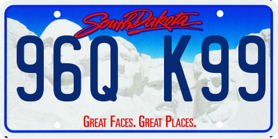 SD license plate 96QK99