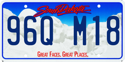 SD license plate 96QM18