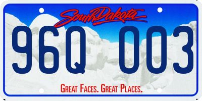 SD license plate 96QO03