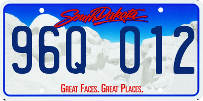 SD license plate 96QO12