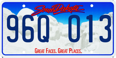 SD license plate 96QO13