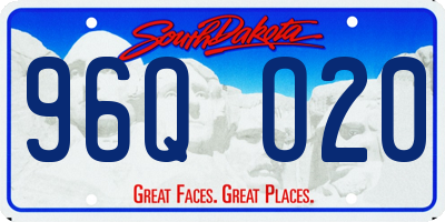 SD license plate 96QO20