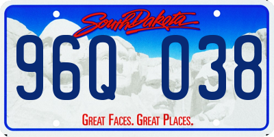 SD license plate 96QO38