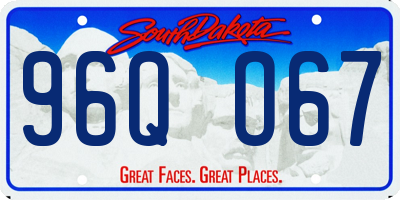 SD license plate 96QO67