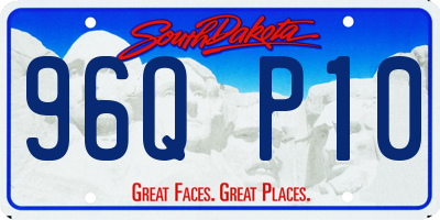 SD license plate 96QP10