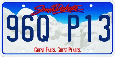 SD license plate 96QP13