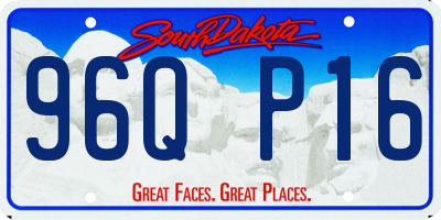SD license plate 96QP16