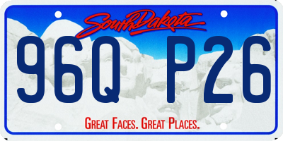 SD license plate 96QP26