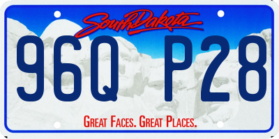 SD license plate 96QP28