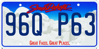 SD license plate 96QP63