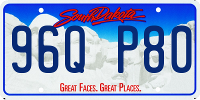 SD license plate 96QP80