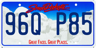 SD license plate 96QP85