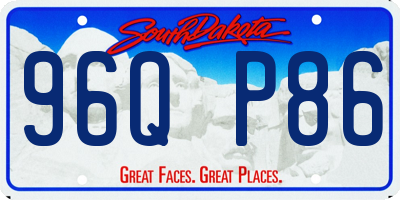 SD license plate 96QP86