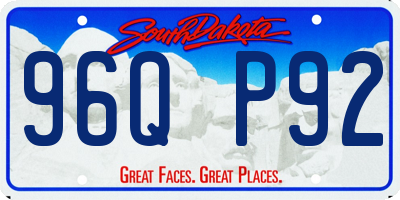 SD license plate 96QP92
