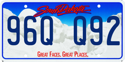 SD license plate 96QQ92