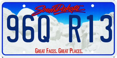 SD license plate 96QR13