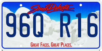 SD license plate 96QR16