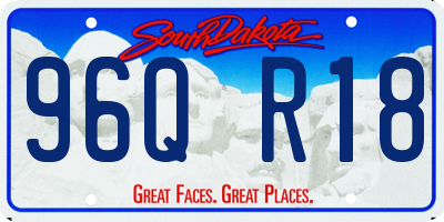 SD license plate 96QR18