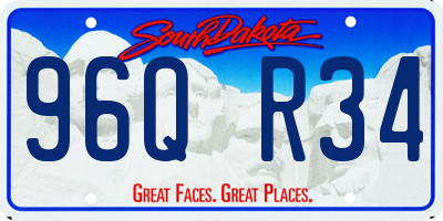 SD license plate 96QR34