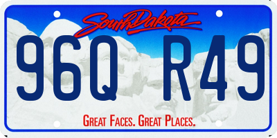 SD license plate 96QR49