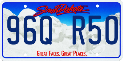 SD license plate 96QR50