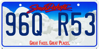 SD license plate 96QR53