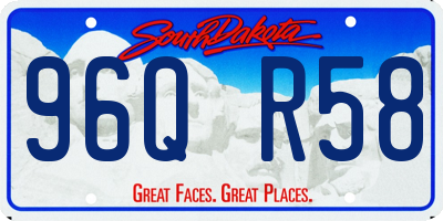 SD license plate 96QR58