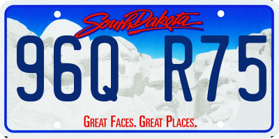 SD license plate 96QR75