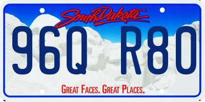 SD license plate 96QR80