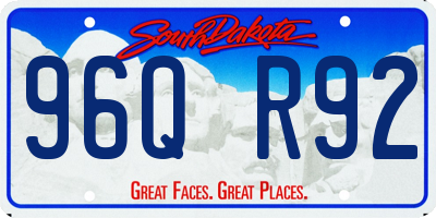 SD license plate 96QR92