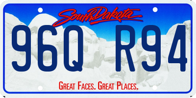 SD license plate 96QR94