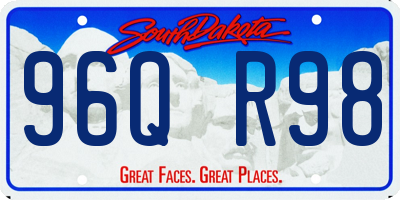 SD license plate 96QR98
