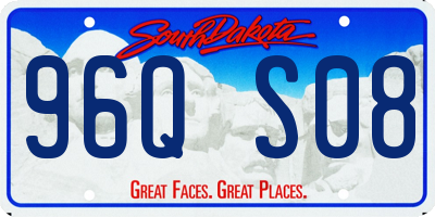 SD license plate 96QS08
