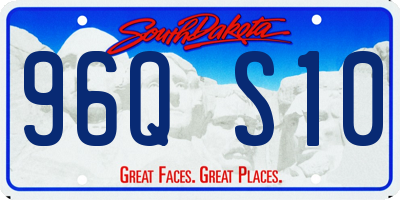 SD license plate 96QS10