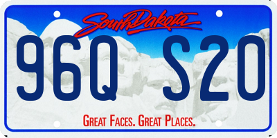 SD license plate 96QS20