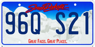 SD license plate 96QS21