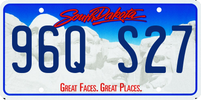 SD license plate 96QS27