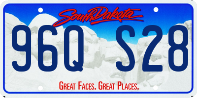 SD license plate 96QS28