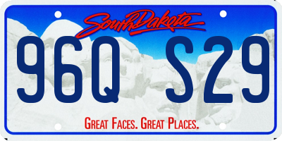 SD license plate 96QS29