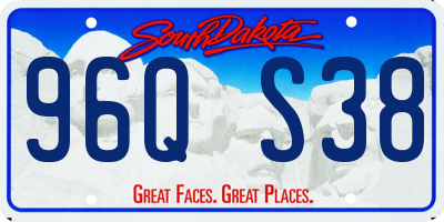 SD license plate 96QS38