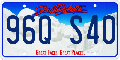 SD license plate 96QS40