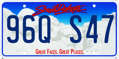 SD license plate 96QS47