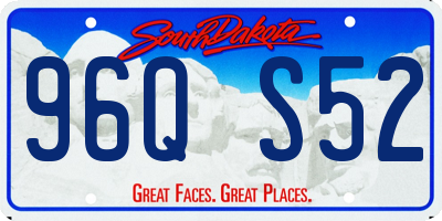 SD license plate 96QS52