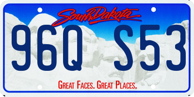 SD license plate 96QS53