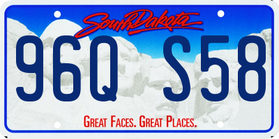 SD license plate 96QS58