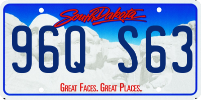 SD license plate 96QS63