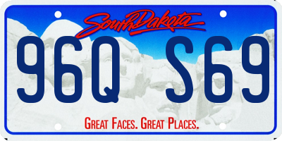 SD license plate 96QS69