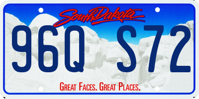 SD license plate 96QS72