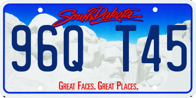 SD license plate 96QT45